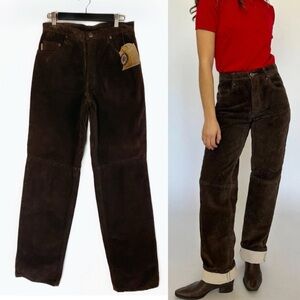Skott’s Suede NWT Womens 100% Leather Pants Chocolate Brown Western size 8/30